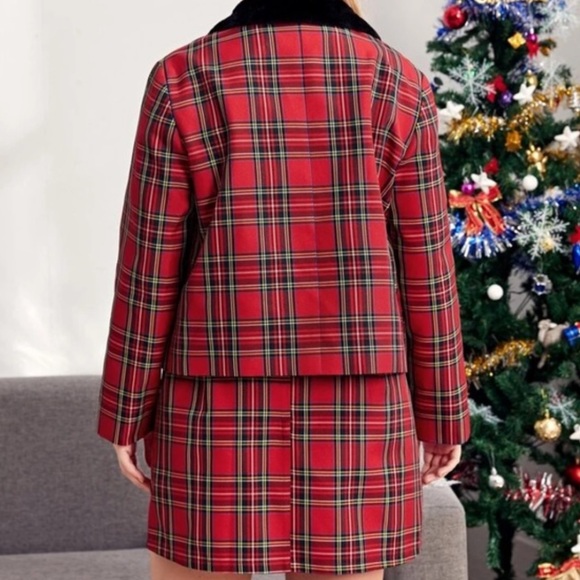 FESTIVE PLAID SKIRT SET - Picture 2 of 4